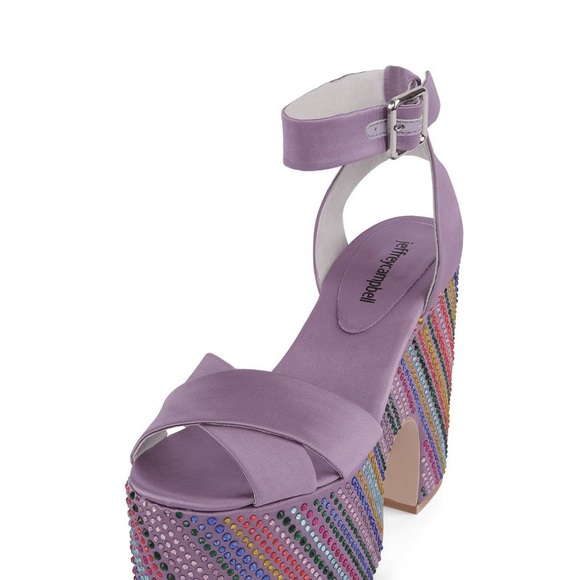 Platform sandal. With rhinestones. Jeffrey Campbell size 8 * like new - Picture 4 of 6